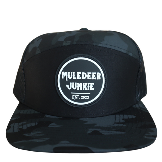 Black Multicam 5 Panel PVC Patch Hat